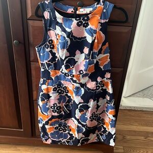 Boden Sleeveless Floral Print Sheath Dress, Size 8R, Knee Length, Cotton Blend